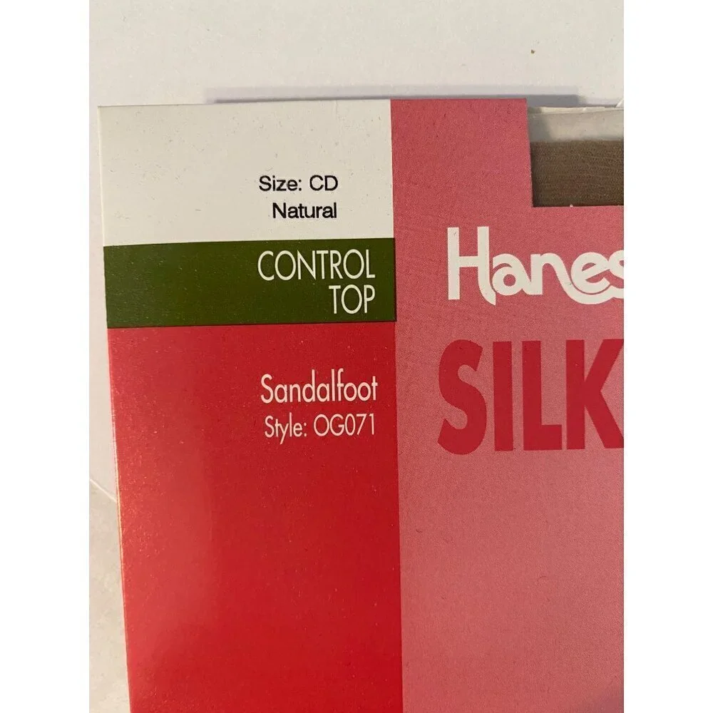 Hanes Vintage 90's Silky Sheer Control Top‎ Panyhose Women's Size CD Natural NWT